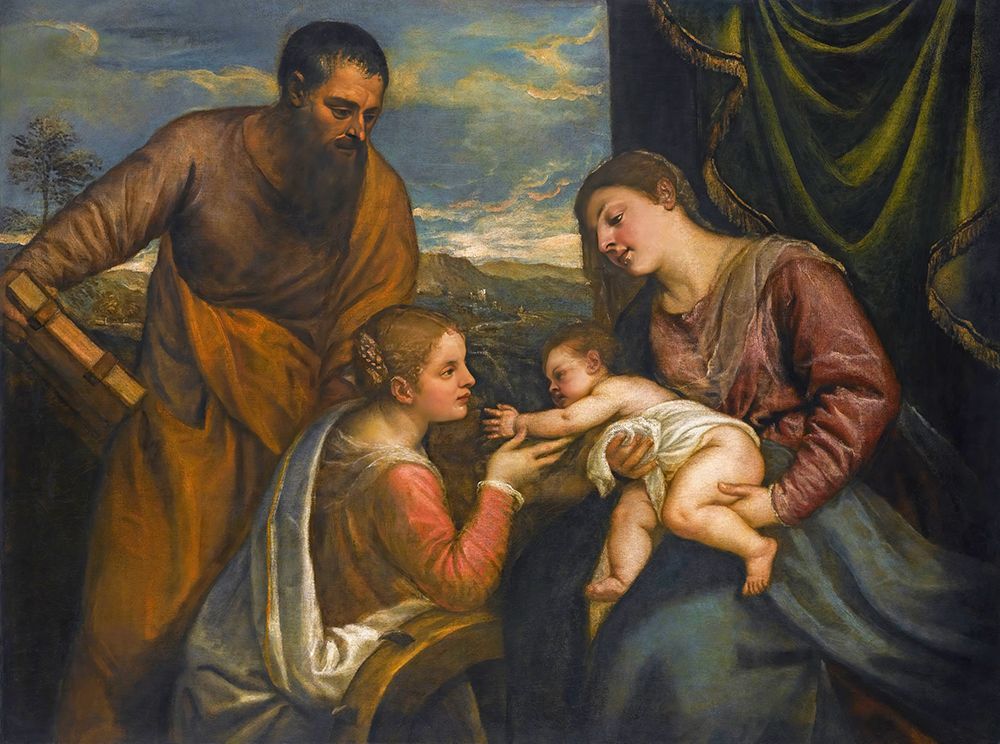 The Madonna And Child With Saints Luke And Catherine Of Alexandria art print by Titian for $57.95 CAD