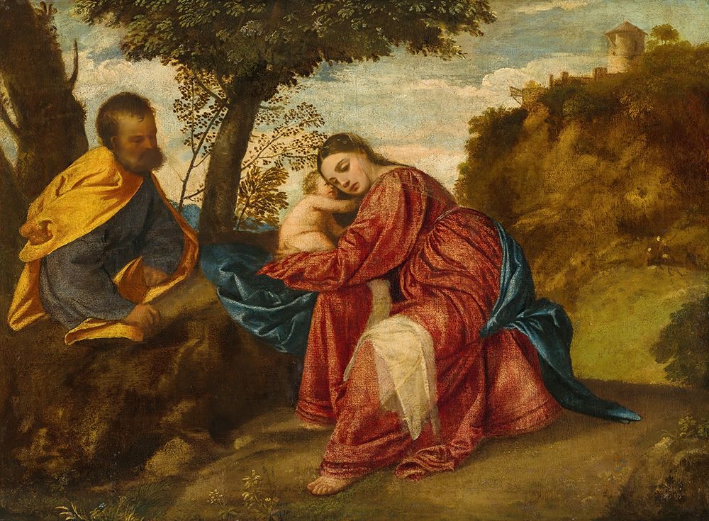 The Rest on the Flight into Egypt art print by Titian for $57.95 CAD