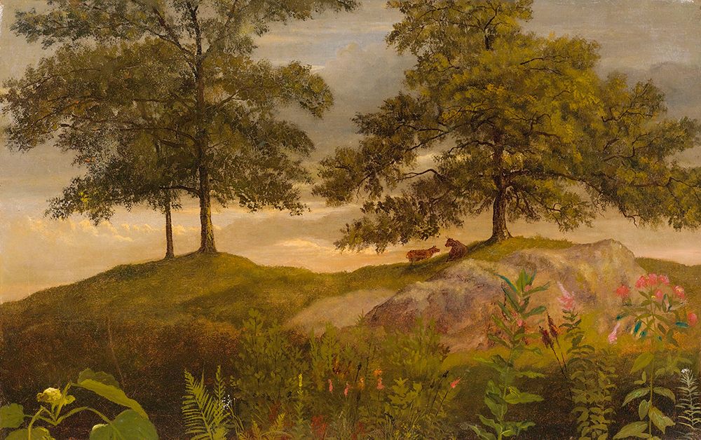 Landscape With Cows art print by Albert Bierstadt for $57.95 CAD