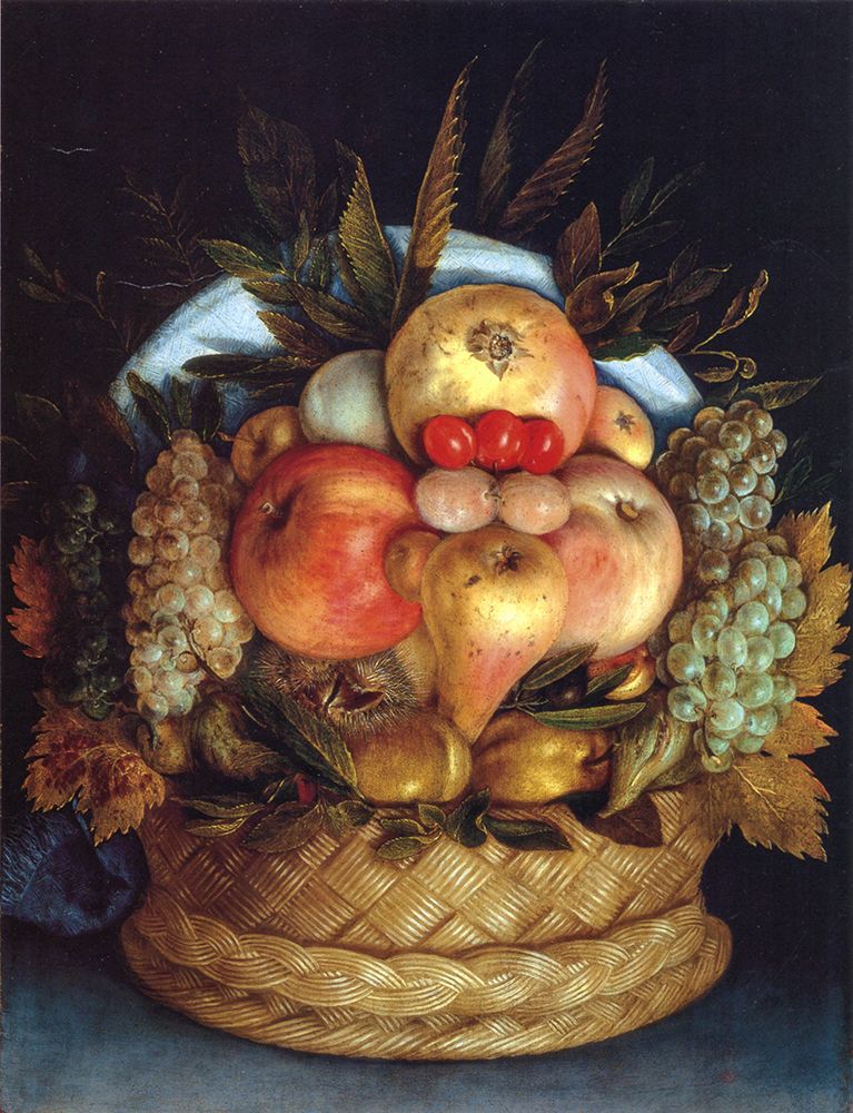 Reversible Head with Basket of Fruit 1 ca 1590 art print by Giuseppe Arcimboldo for $57.95 CAD