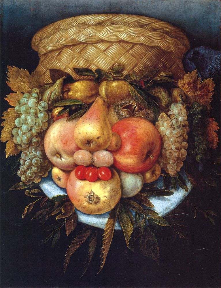 Reversible Head with Basket of Fruit 2 ca 1590 art print by Giuseppe Arcimboldo for $57.95 CAD