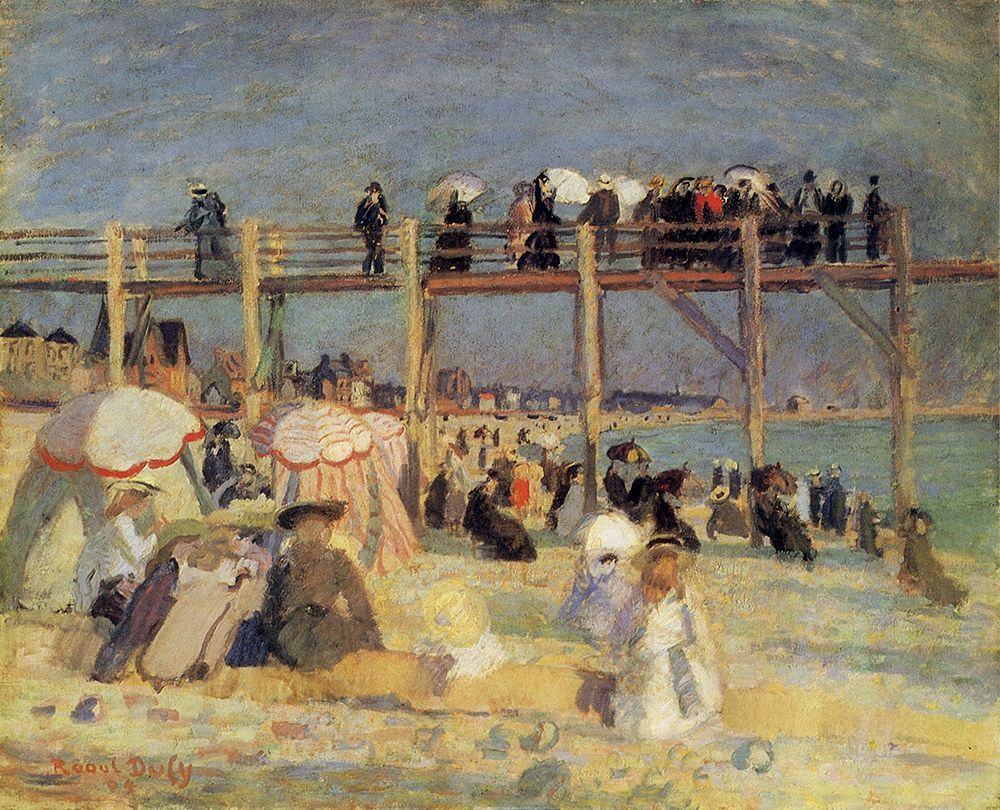 Beach at Sainte-Adresse 1904 art print by Raoul Dufy for $57.95 CAD