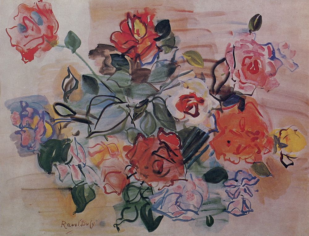 Bouquet of Roses 1940 art print by Raoul Dufy for $57.95 CAD