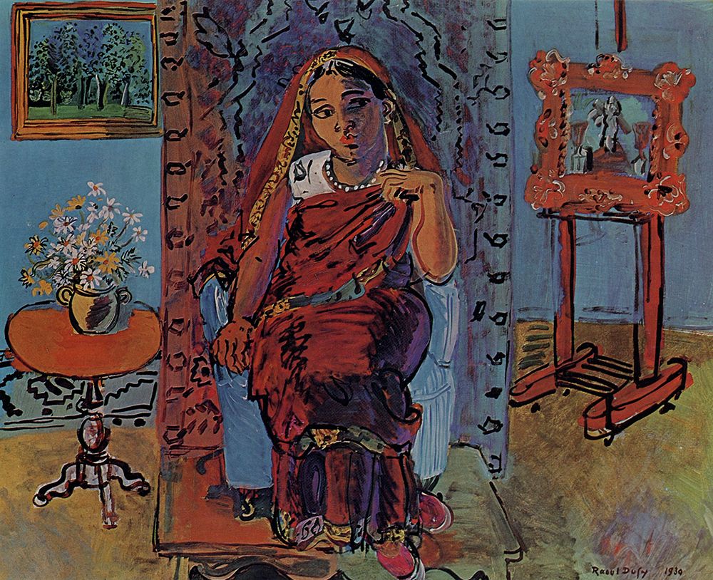 Interior with a Hindu Girl 1930 art print by Raoul Dufy for $57.95 CAD