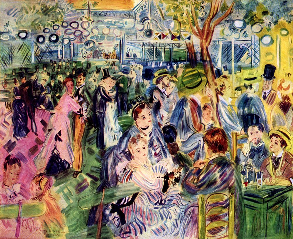 Le Moulin de la Galette, after Renoir 1943 art print by Raoul Dufy for $57.95 CAD