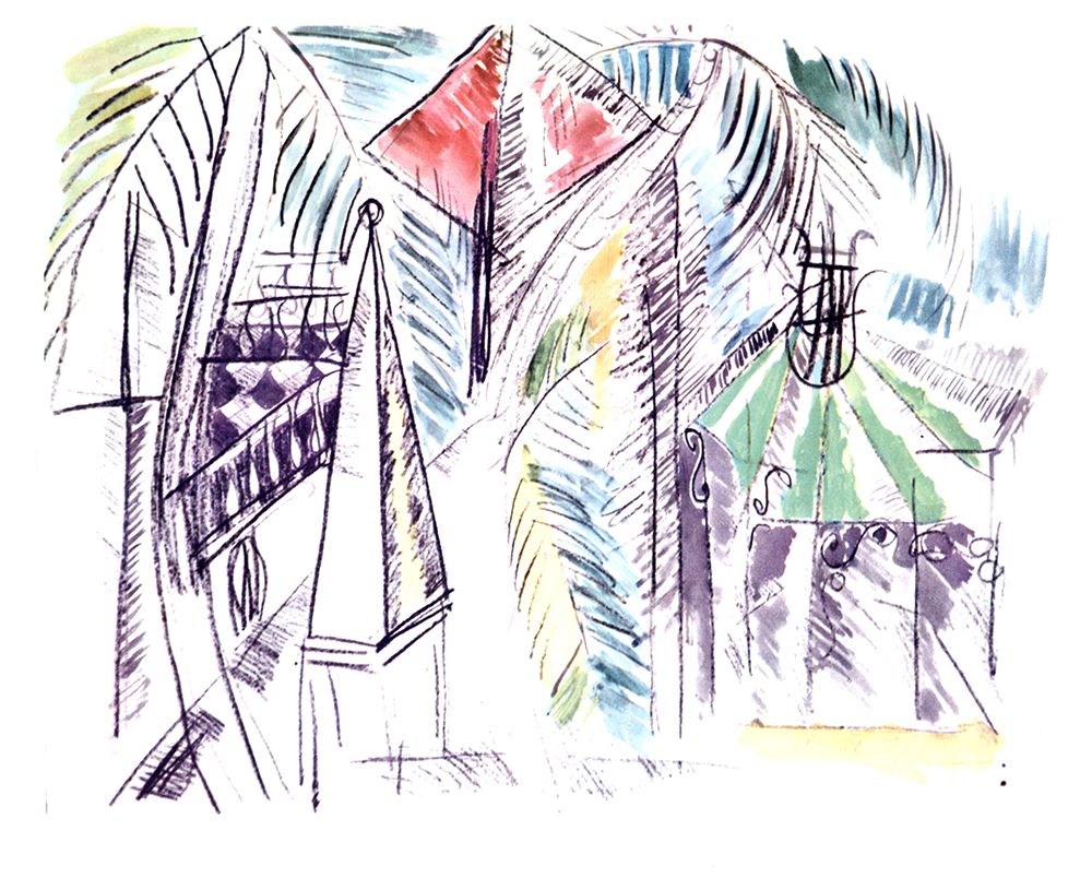 Public Garden at Hyeres 1913 art print by Raoul Dufy for $57.95 CAD