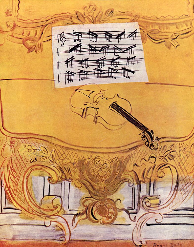 Yellow Console with Violin 1949 art print by Raoul Dufy for $57.95 CAD