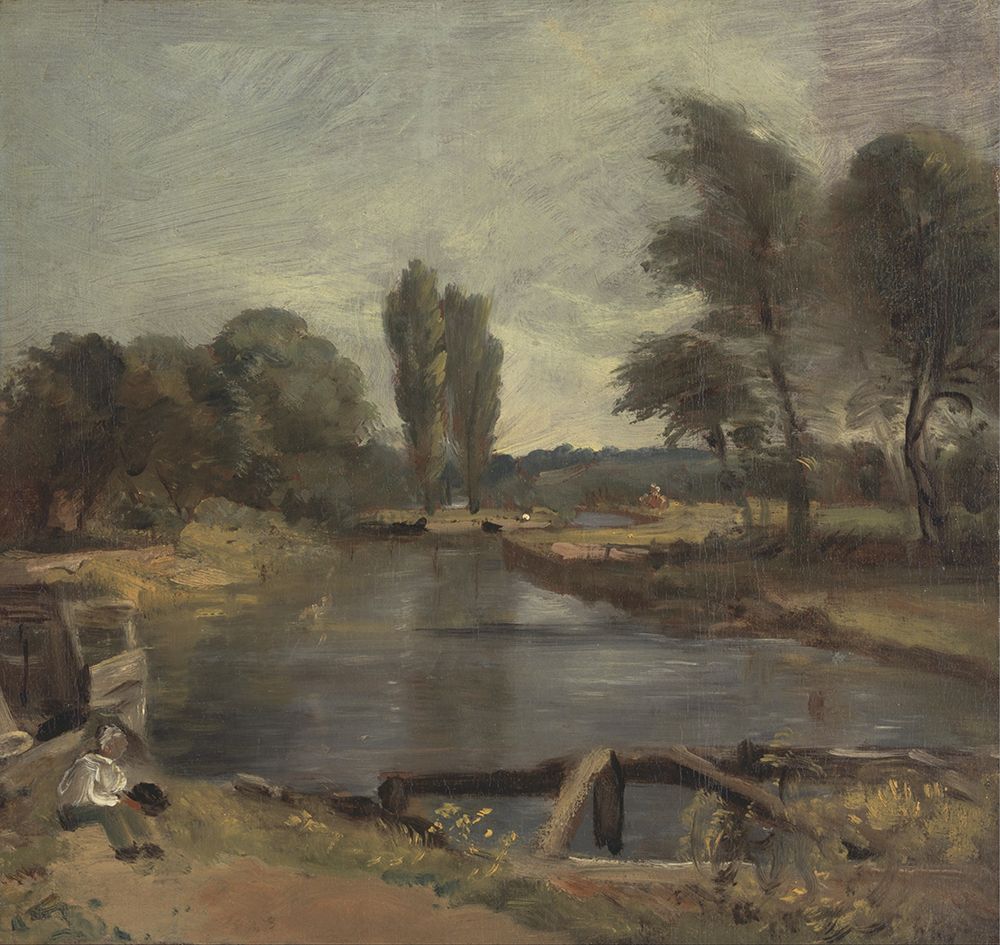 Flatford Lock 1810 art print by John Constable for $57.95 CAD