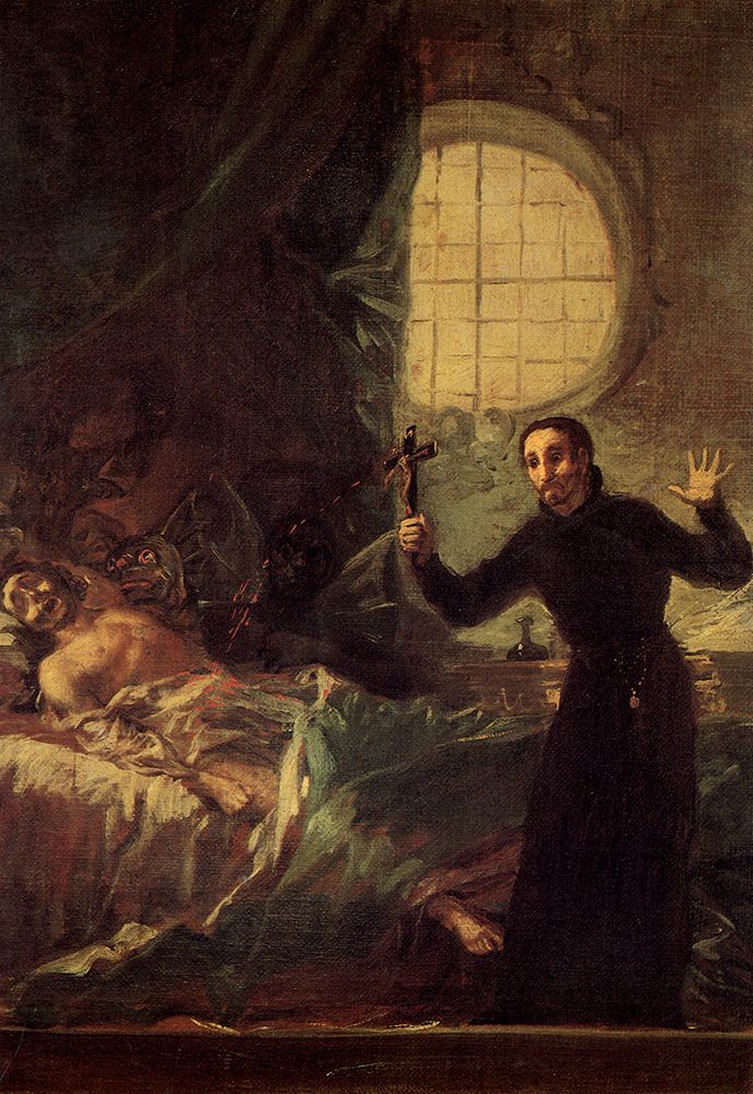 Saint Francis of Borja assisting a dying man 1788 art print by Francisco Goya for $57.95 CAD