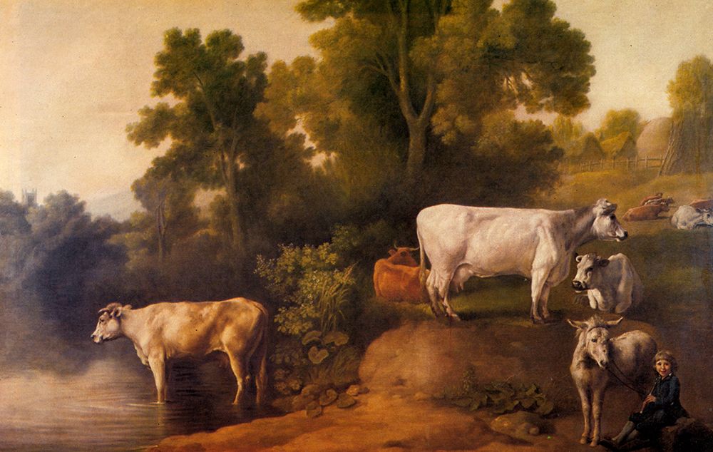 Cattle by a Stream art print by George Stubbs for $57.95 CAD