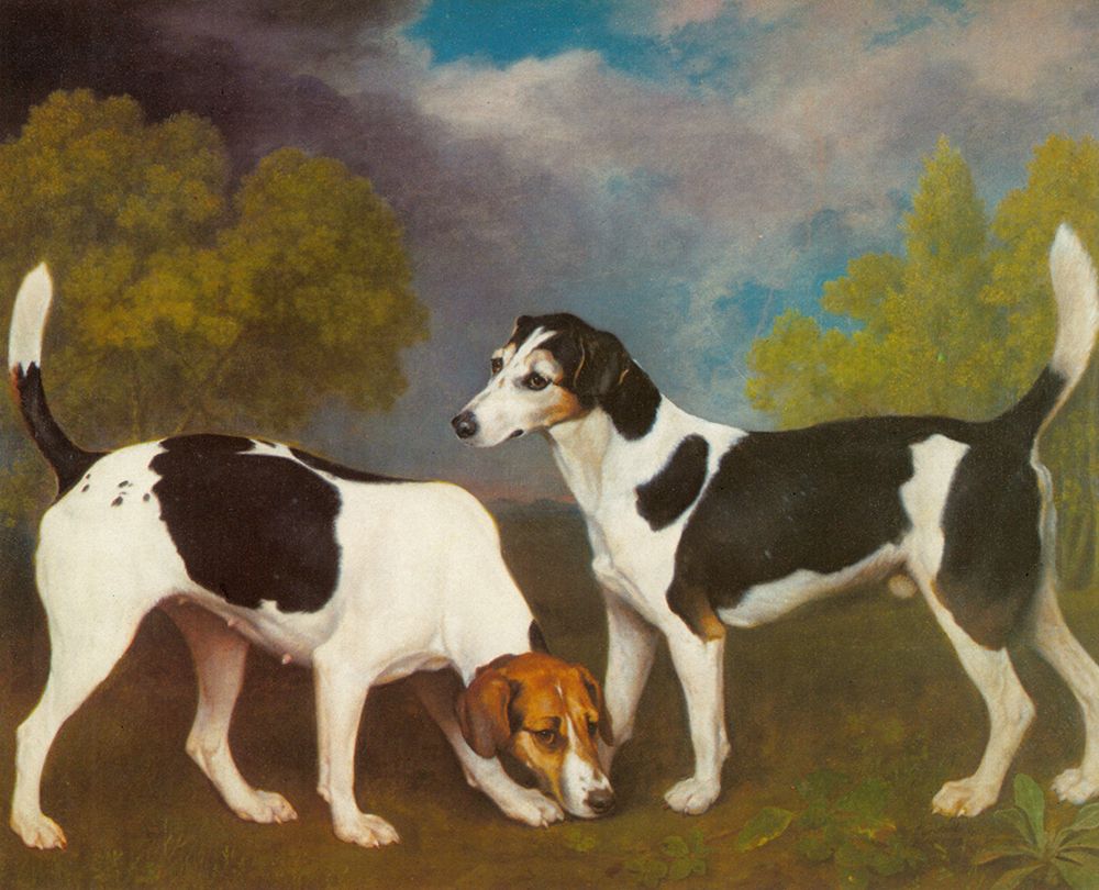 Hound and Bitch in Landscape 1792 art print by George Stubbs for $57.95 CAD