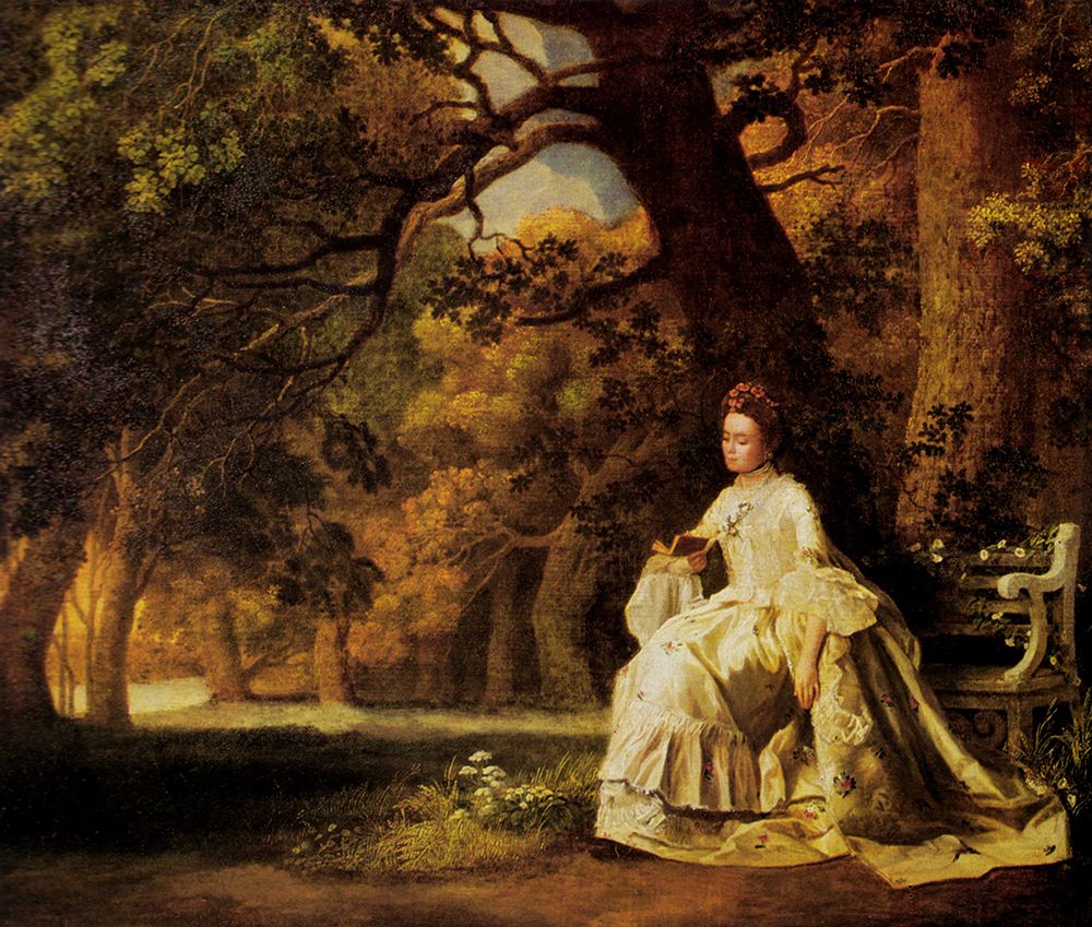 Lady Reading in a Wooded Park 1768 art print by George Stubbs for $57.95 CAD