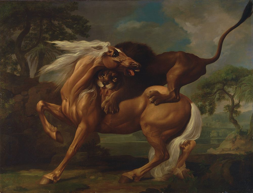 Lion Attacking a Horse 1762 art print by George Stubbs for $57.95 CAD