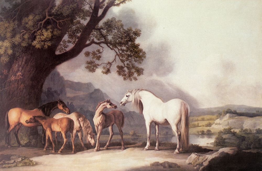 Mares and Foals in Mountain Landscape 1769 art print by George Stubbs for $57.95 CAD
