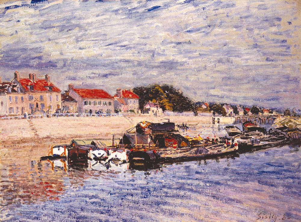 Barges on the Loing at Saint-Mammes (1885) art print by Alfred Sisley for $57.95 CAD