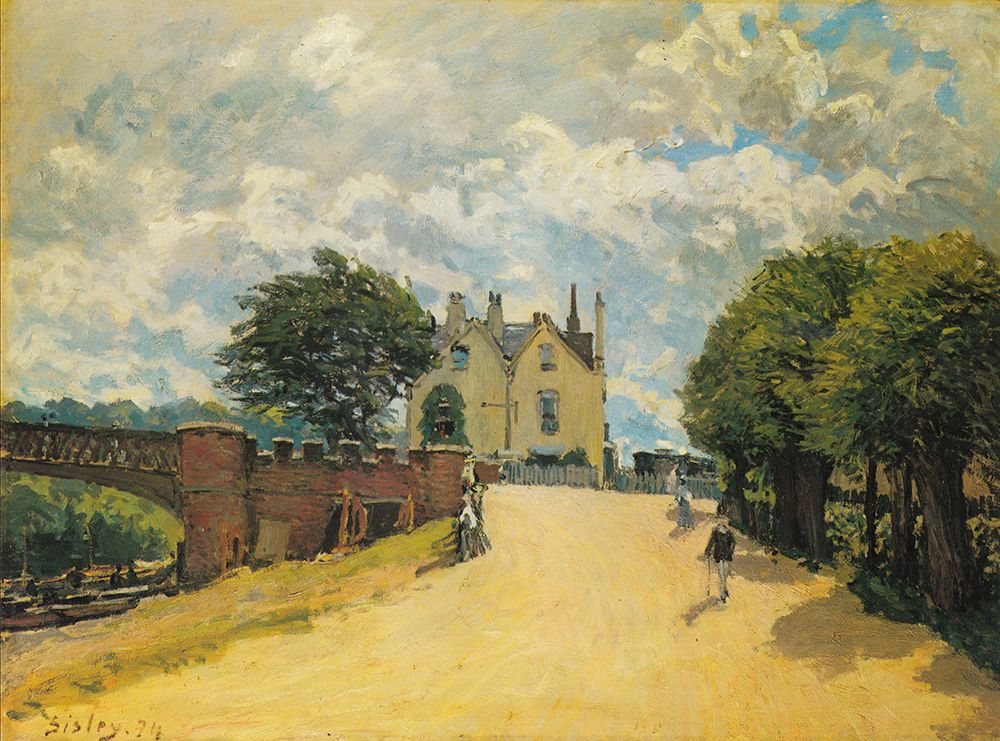 Bridge at Hampton Court 1874 art print by Alfred Sisley for $57.95 CAD