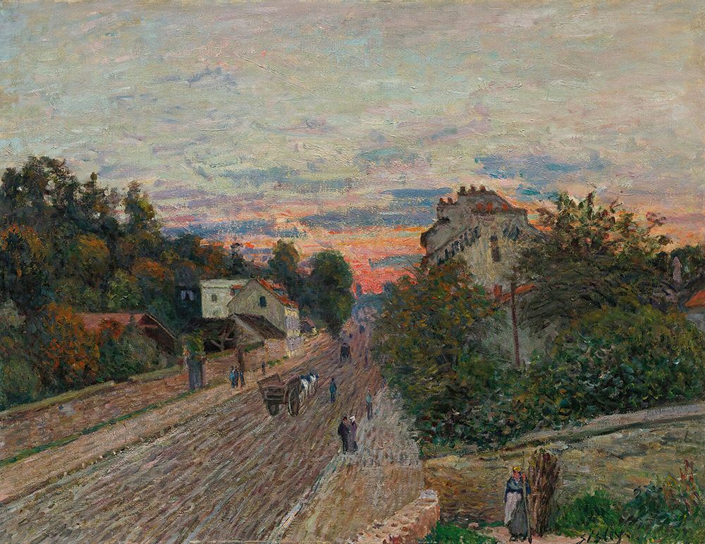 Sunset, The Road from Versailles to Chavilles 1879 art print by Alfred Sisley for $57.95 CAD