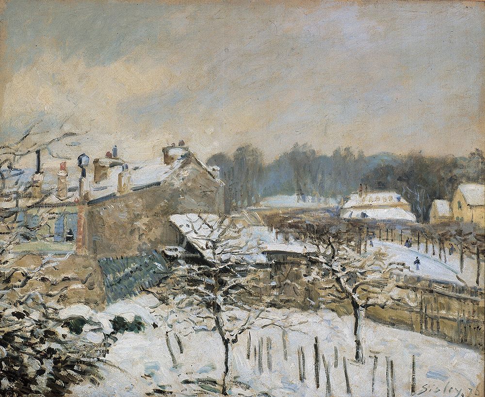 Snow effect at Louveciennes 1876 art print by Alfred Sisley for $57.95 CAD