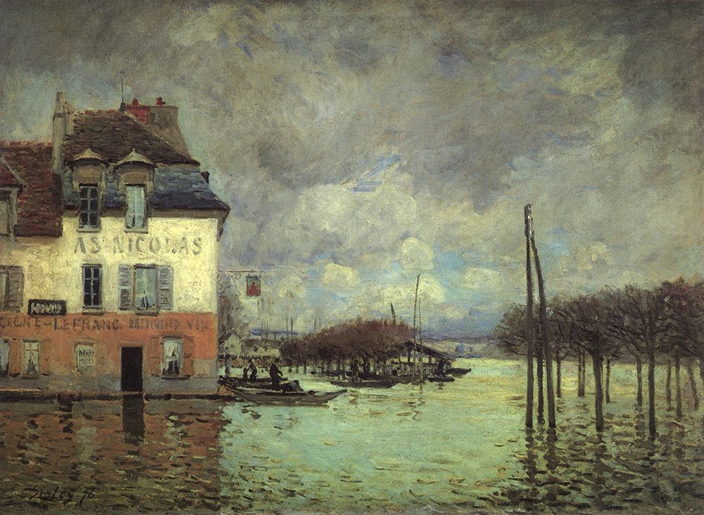 Floods at Port-Marly 1876 art print by Alfred Sisley for $57.95 CAD
