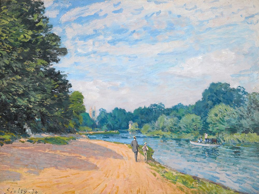 The Thames with Hampton Church 1874 art print by Alfred Sisley for $57.95 CAD