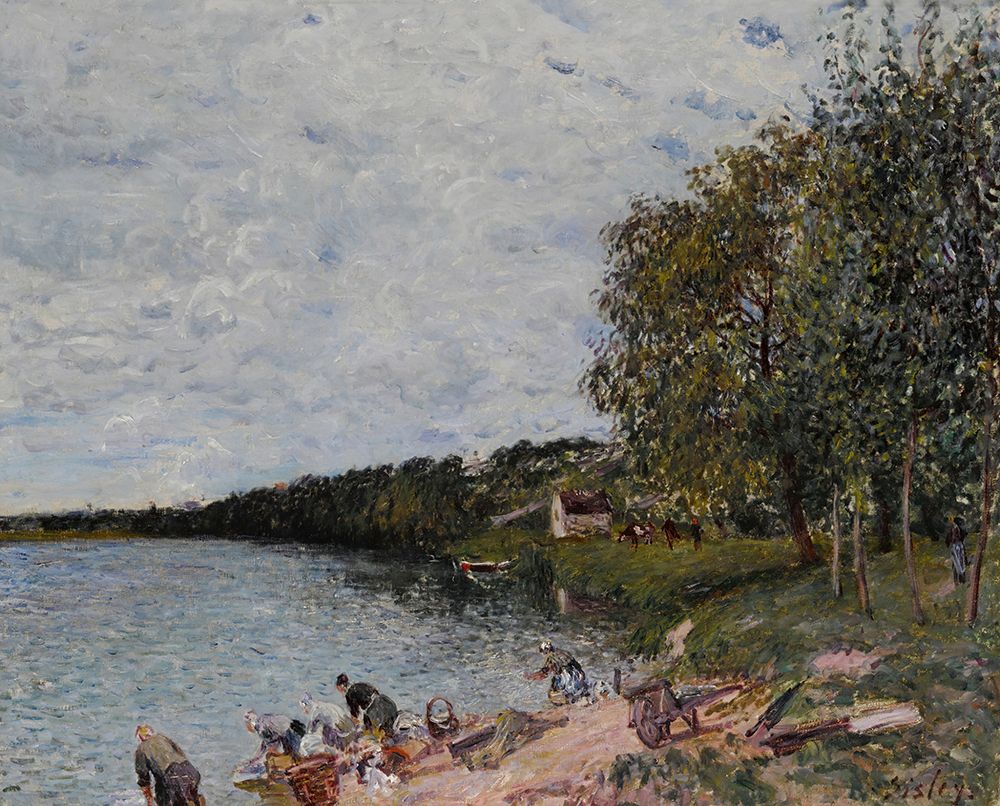 Washerwomen near Champagne 1879 art print by Alfred Sisley for $57.95 CAD