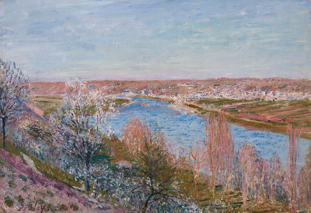 The Village of Champagne at Sunset, April ca 1885 art print by Alfred Sisley for $57.95 CAD