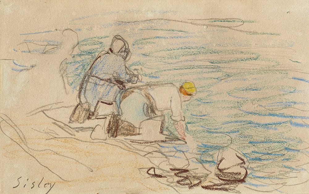 The Washerwomen art print by Alfred Sisley for $57.95 CAD