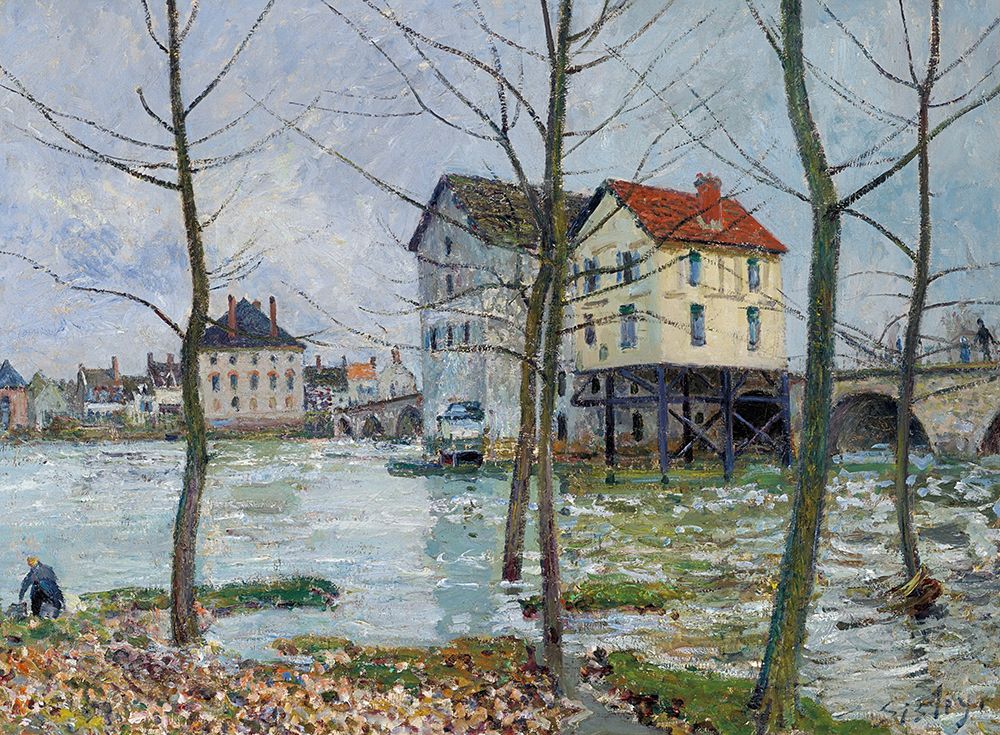 The Mills of Moret├óΓé¼ΓÇ£Winter (1890) art print by Alfred Sisley for $57.95 CAD