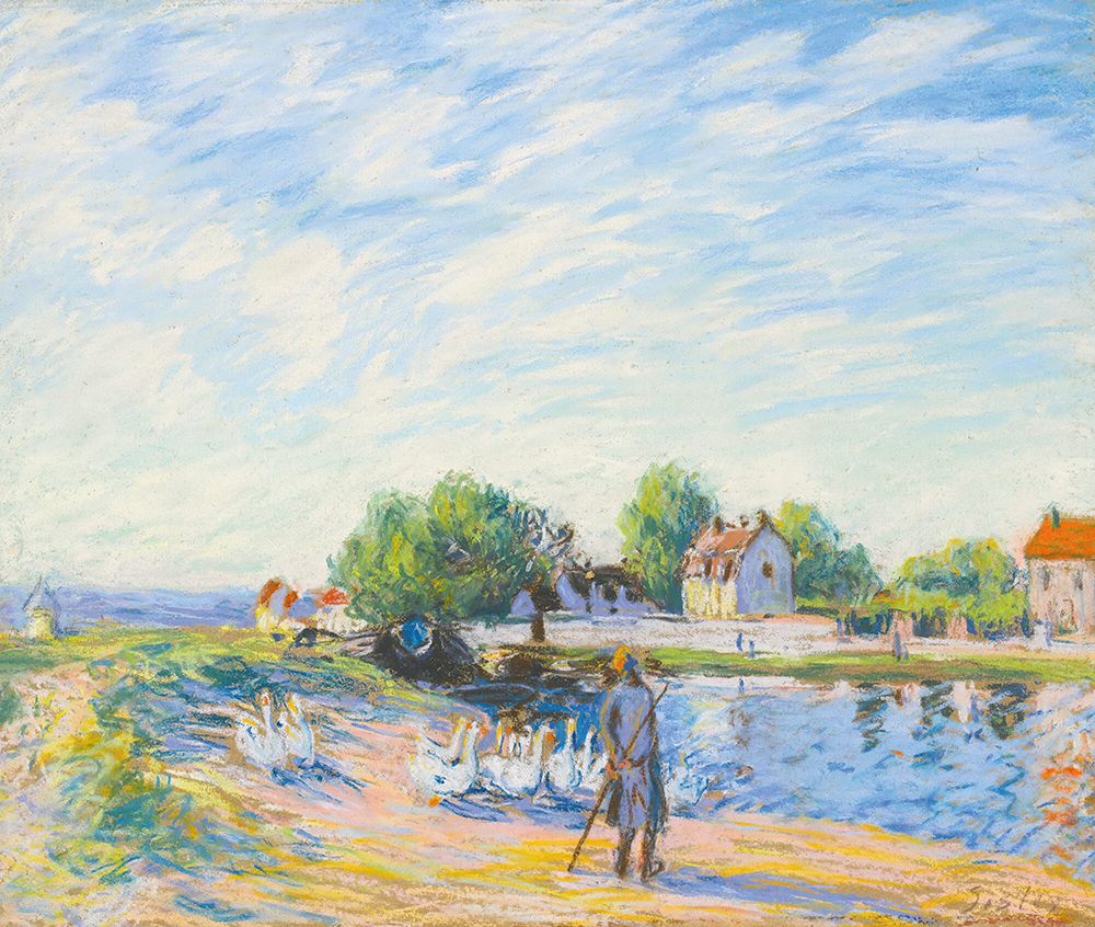 The Geese at Saint-Mammes ca 1885 art print by Alfred Sisley for $57.95 CAD
