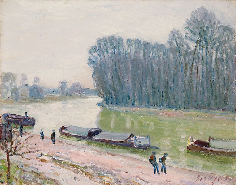 Barges on the Loing (1896) art print by Alfred Sisley for $57.95 CAD