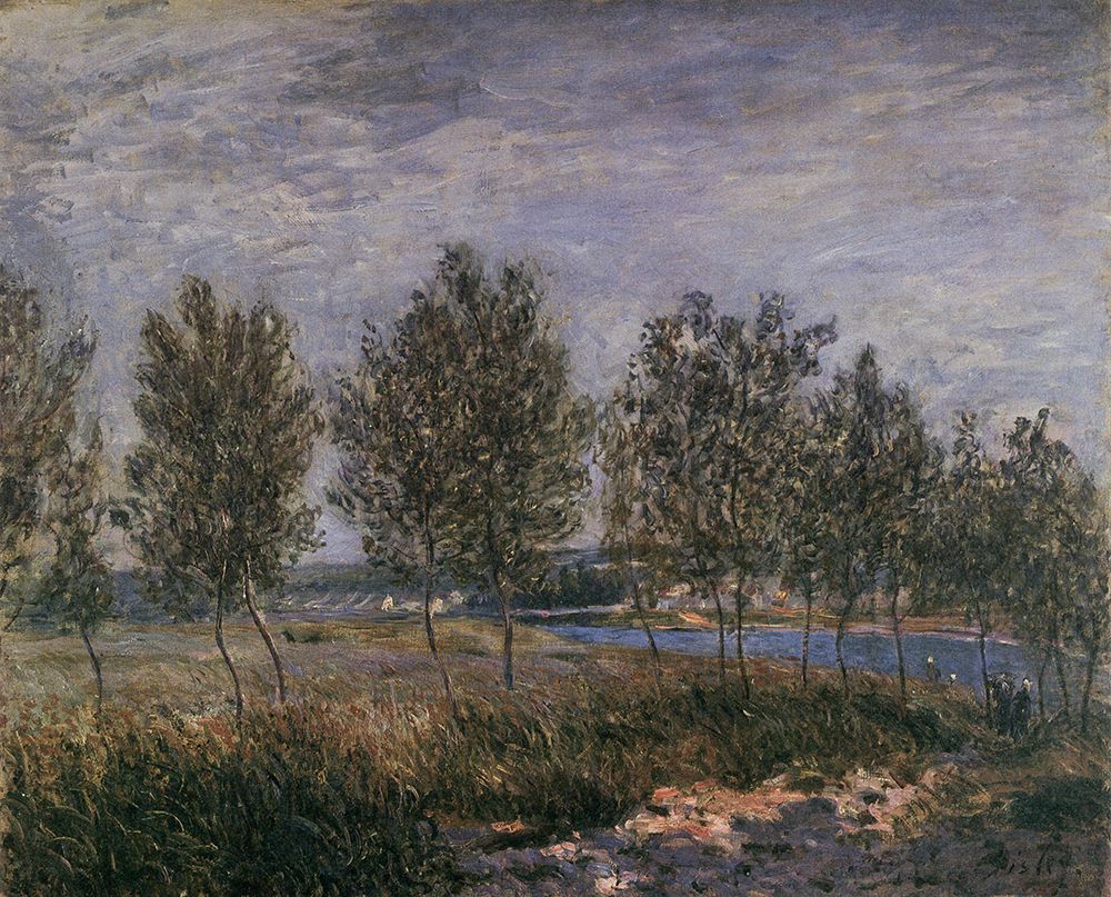 Poplars on the Riverbank 1880 art print by Alfred Sisley for $57.95 CAD