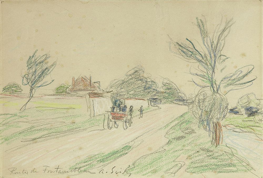 Fontainebleau Road art print by Alfred Sisley for $57.95 CAD