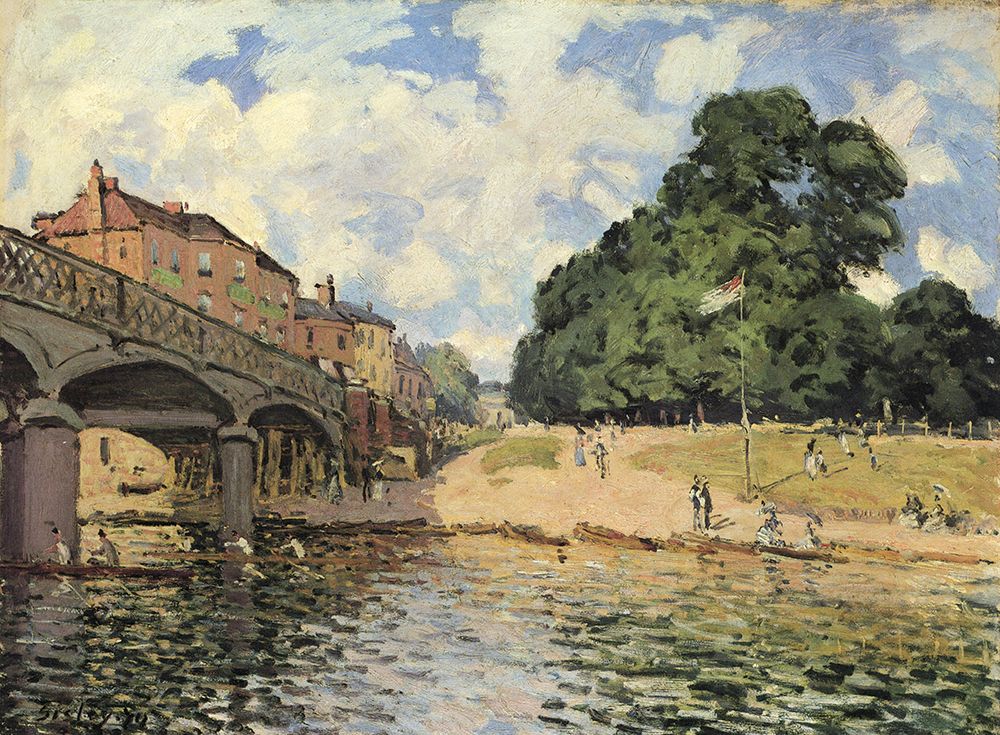The Bridge at Hampton Court 1874 art print by Alfred Sisley for $57.95 CAD