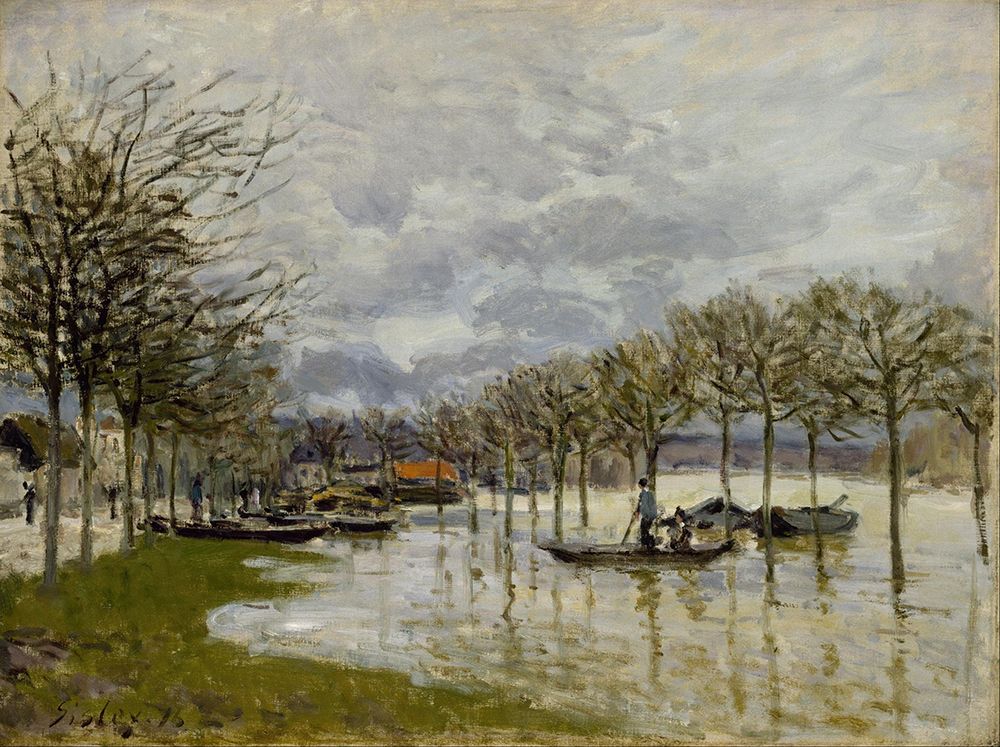 The Flood on the Road to Saint-Germain (1876) art print by Alfred Sisley for $57.95 CAD