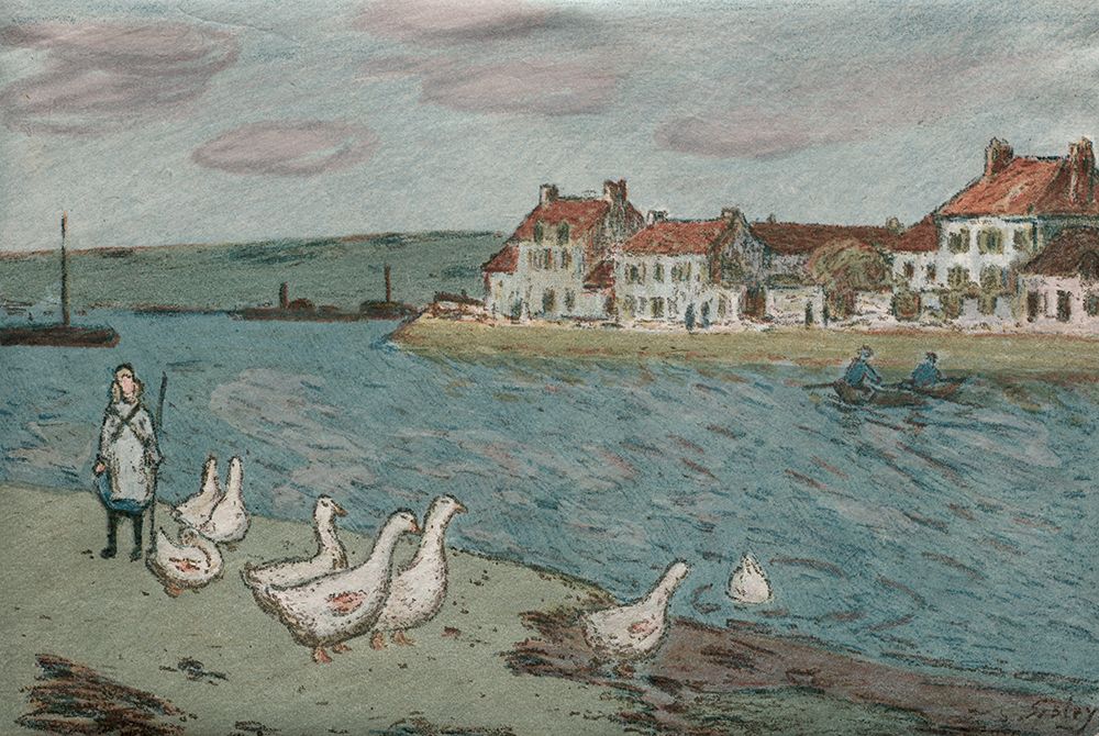 The River Bank or Geese (1897) art print by Alfred Sisley for $57.95 CAD