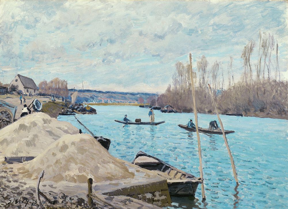 The Seine at Port-Marly, Piles of Sand (1875) art print by Alfred Sisley for $57.95 CAD