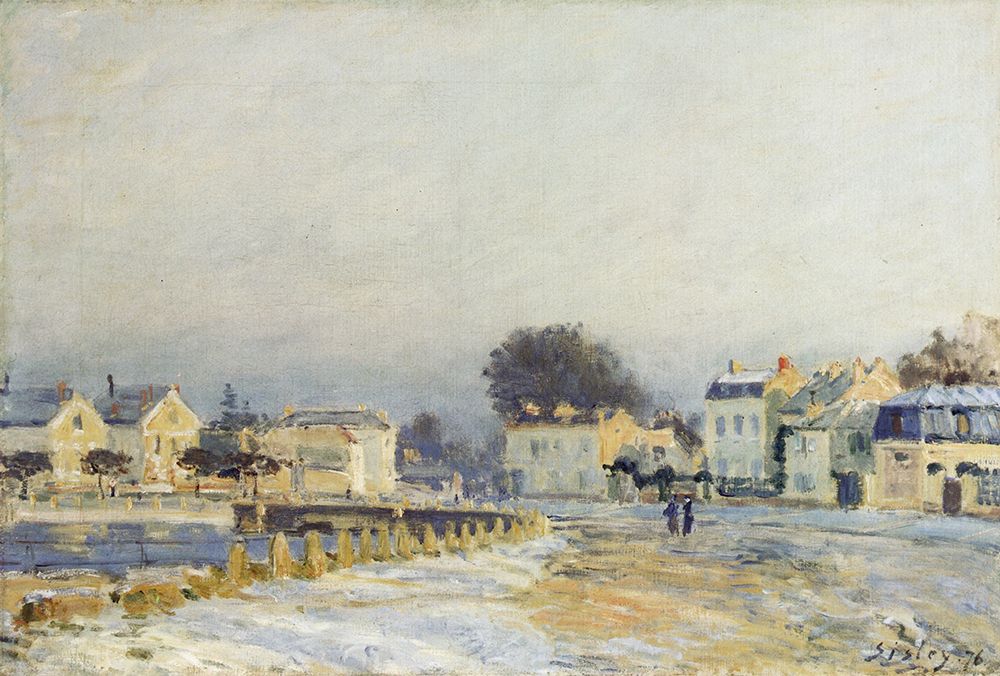 The Watering Place at Marly with Hoarfrost 1876 art print by Alfred Sisley for $57.95 CAD