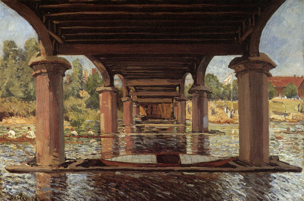 Under the Bridge at Hampton Court 1874 art print by Alfred Sisley for $57.95 CAD