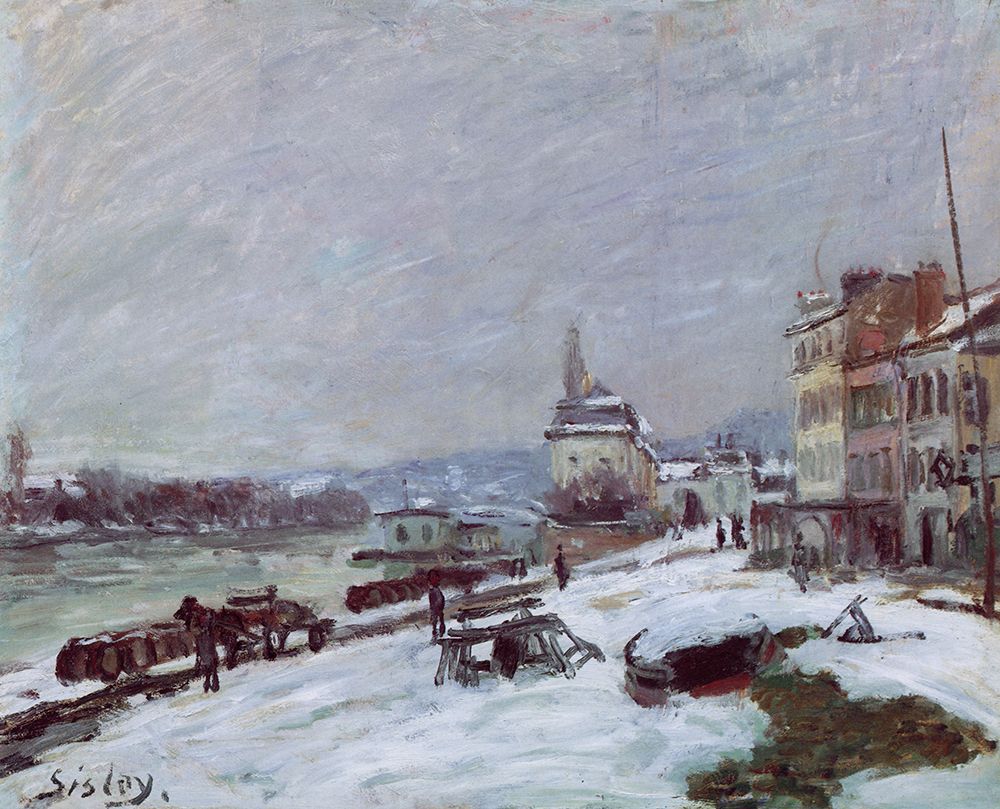 Winter in Marly, Snow Effect 1876 art print by Alfred Sisley for $57.95 CAD