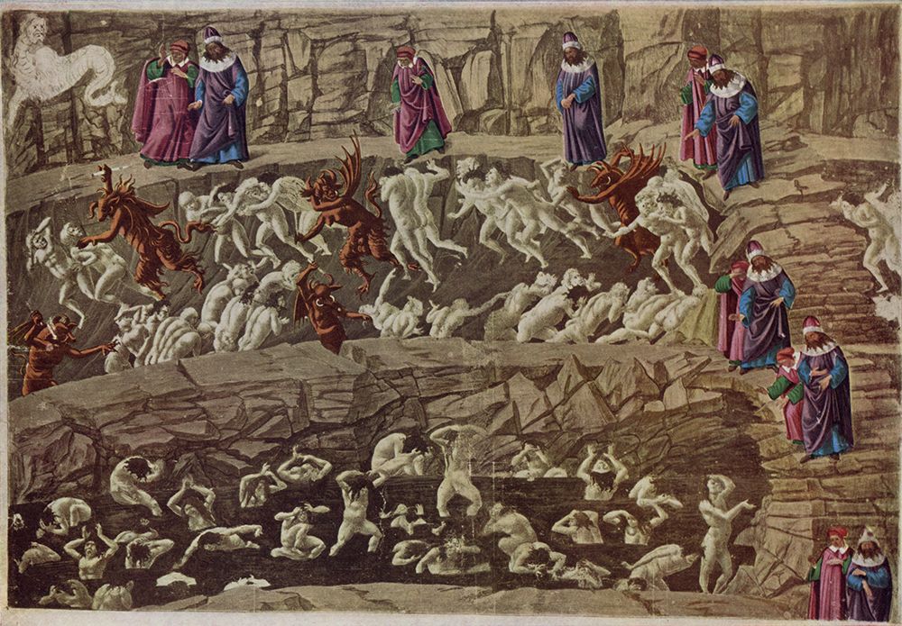 Illustration to Dantes Divine Comedy 1480 art print by Sandro Botticelli for $57.95 CAD