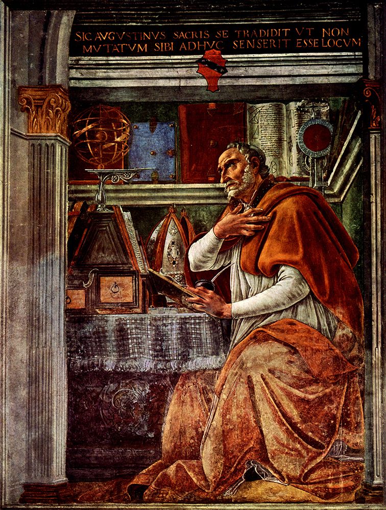 St Augustine in his Cell fresco 1480 art print by Sandro Botticelli for $57.95 CAD