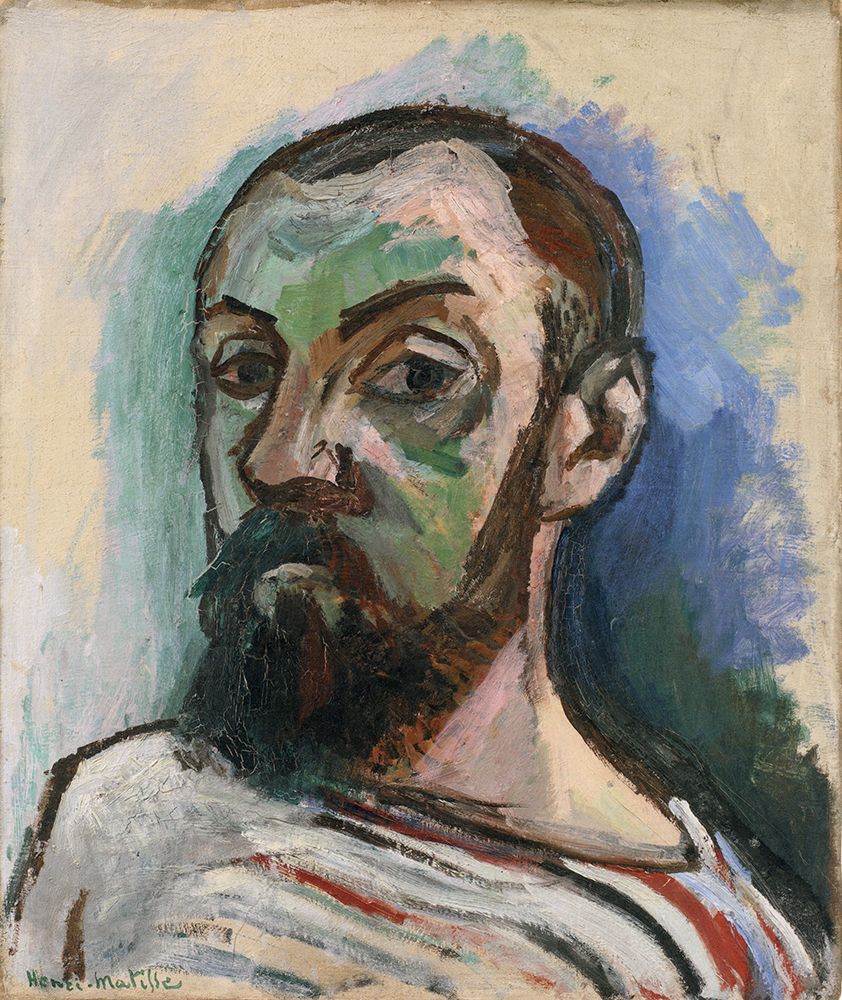 Self-portrait in a Striped T-Shirt 1906 art print by Henri Matisse for $57.95 CAD