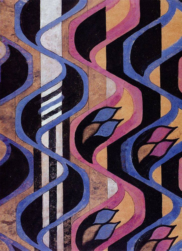 Furniture fabric, Blue Black Purple and White art print by Charles Rennie Mackintosh for $57.95 CAD