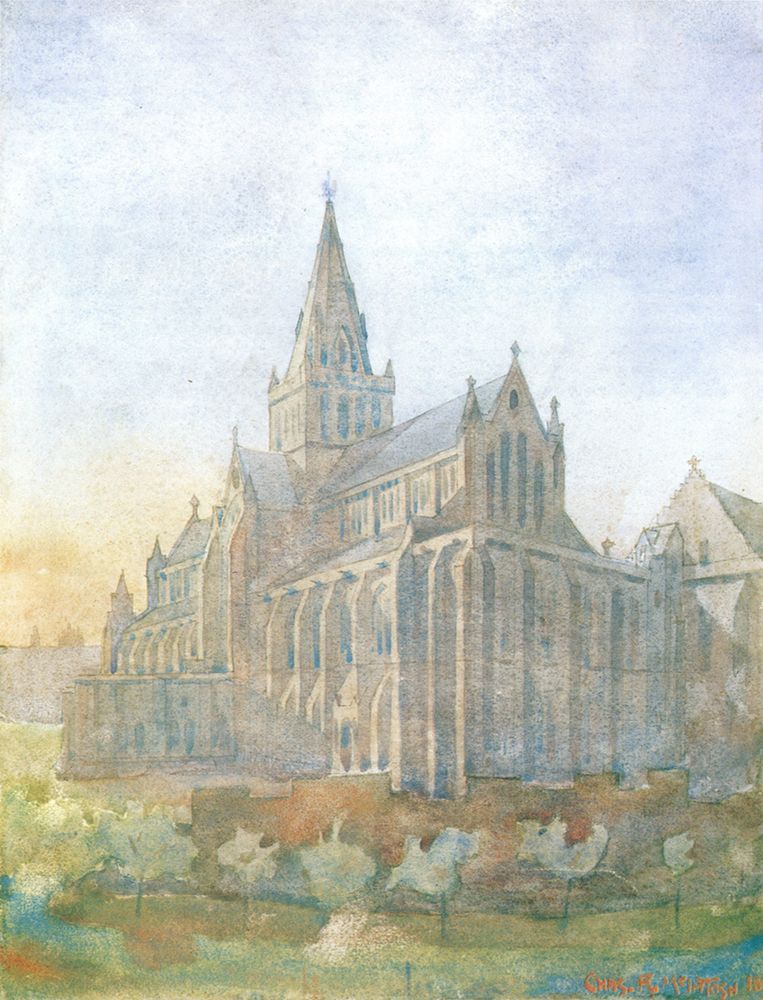 Glasgow Cathedral at Sunset 1890 art print by Charles Rennie Mackintosh for $57.95 CAD