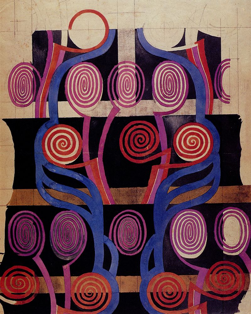 Orange and Purple Spirals art print by Charles Rennie Mackintosh for $57.95 CAD