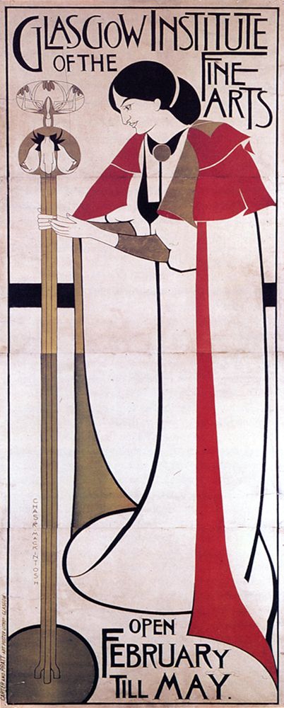 Poster for the Glasgow Inst of the Fine Arts 1895 art print by Charles Rennie Mackintosh for $57.95 CAD