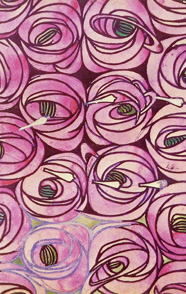 Roses and Teardrops Textile Design 2 ca 1915 art print by Charles Rennie Mackintosh for $57.95 CAD