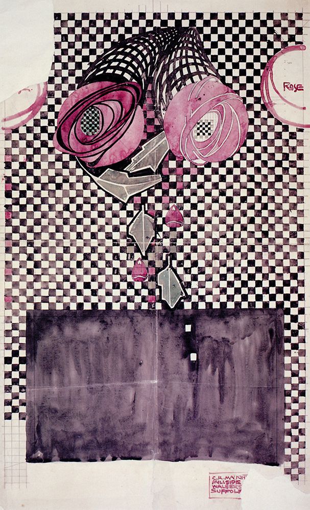 Roses on Checkered Background 1914 art print by Charles Rennie Mackintosh for $57.95 CAD