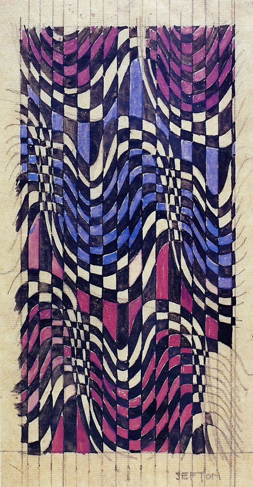 Stripes and Checks, Purple and Blue art print by Charles Rennie Mackintosh for $57.95 CAD