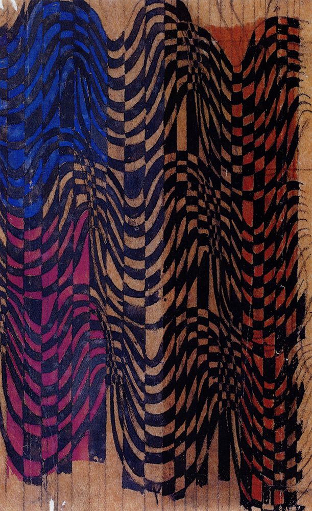 Stripes and Checks, Purple Blue and Orange art print by Charles Rennie Mackintosh for $57.95 CAD